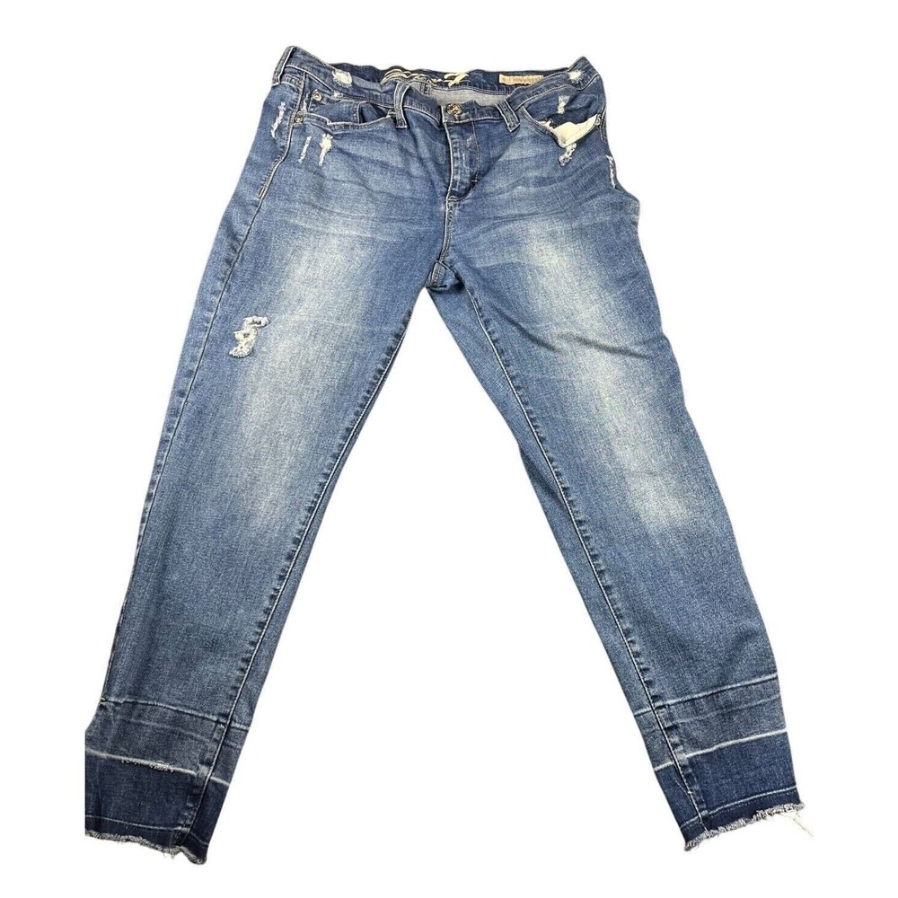 Seven7 Womens Skinny Easy Fit Distressed Jeans‎ Size 12
